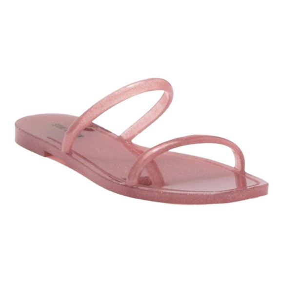 Steve Madden Sandals Pike Pink Glitter Jelly Slip - Picture 4 of 8